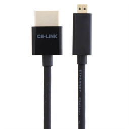 ce link1107 micro hdmi转标准hdmi高清线 电脑家电配件平板相机等数码设备连接电视投影仪等 1米 黑色家电配件产品图片1 it168